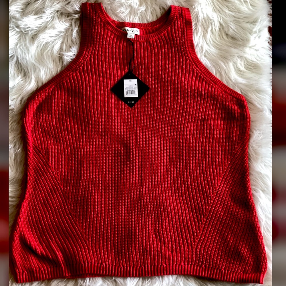 Women’s Plus Size Crewneck Sweater Sleeveless